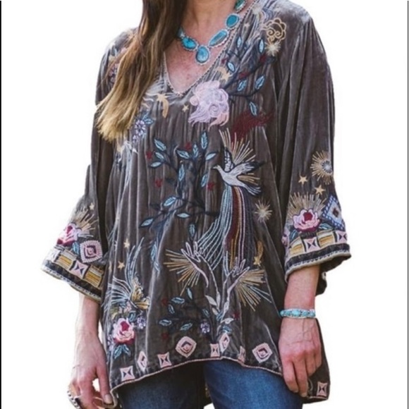 Johnny Was Tops - NWT Johnny Was Velvet Kimono Blouse Gorgeous. S